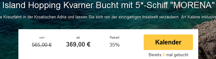 Screenshot Travelbird Insel-Hopping Kroatien 8 Tage 21.02.2015