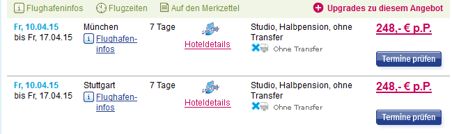 Screenshot 5vorFlug Lastminute Mallorca 3 Sterne Hotel Bellevue Club 31.3.15