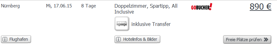 Screenshot Angebot weg.de All-Inclusive Urlaub auf Kuba im 3 Sterne für 8 Tage inklusive Flügen und Transfer 14.4.15