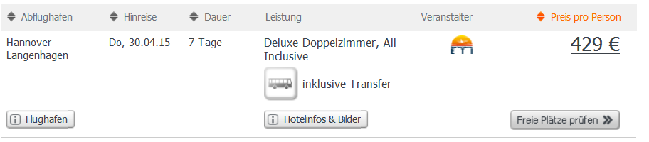 Screenshot Weg.de Angebot 7 Tage All-Inclusive im The Grand Resort Hurghada in Ägypten inklusive Flügen und Transfer 18.4.15