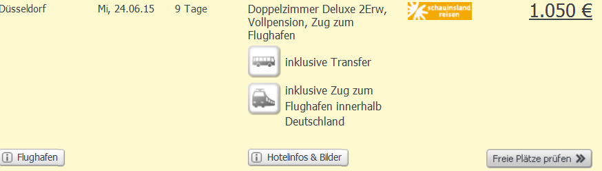 Screenshot Angebot Weg.de Urlaub auf Koh Chang, inklusive Vollpension, den Übernachtungen in einem 5 Sterne Hotel, Transfer, Zug zum Flug und den Flügen ab Düsseldorf oder München 5.5.15