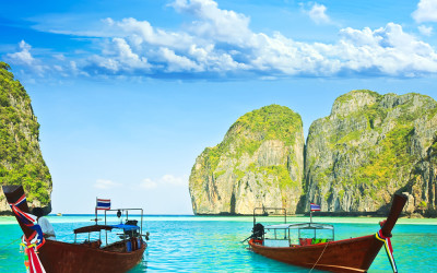 Phuket Thailand Urlaub Langboote