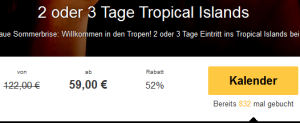 Screenshot Angebot Travelbird Tropical Island 8.3.15
