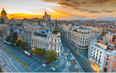 Madrid bei Sonnenuntergang