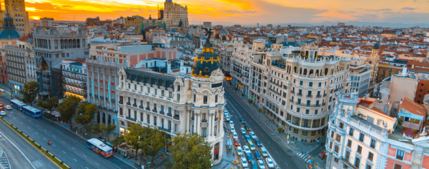 Madrid bei Sonnenuntergang
