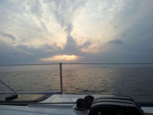 Blick auf den Horizont bei Sonnenuntergang in Kroatien