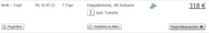 Screenshot Angebot Weg.de Eine Woche All-Inclusive Urlaub auf Kreta, Flüge + Übernachtungen, exkl. Transfer. 17.5.15
