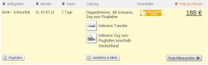 Screenshot Angebot Weg.de Türkei Reiseschnäppchen im Juli, Hotel Dynasty um 188€ pro Person für eine Woche All-Inclusive 22.5.15