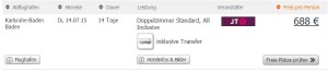 Screenshot Angebot Weg.de Zwei Wochen All-Inclusive Urlaub in einem 5 Sterne in Side. 688€ pro Person 22.5.15