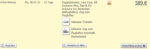 Screenshot Weg.de Angebot All-Inclusive Plus Urlaub in Side, 5 Sterne Hotel, Tranfer, Flüge und Zug zum Flug um nur 589€ pro Peron