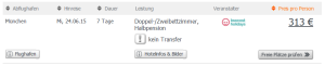 Screenshot Weg.de Angebot Urlaub auf Teneriffa, eine Woche inklusive Halbpension, Flügen und den Übernachtungen im 4 Sterne Hotel Sol Puerto Playa 4.5.15