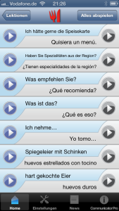 iSayHello Communicator Reisewörterbuch Deutsch - Spanisch Essen & Trinken