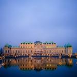 Schloss Belvedere Wien bei Nacht