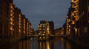 Innenstadt von Hamburg bei Nacht