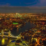 Panoramabild der Stadt mit den Sehenswürdigkeiten Londons