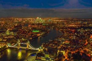 Panoramabild der Stadt mit den Sehenswürdigkeiten Londons